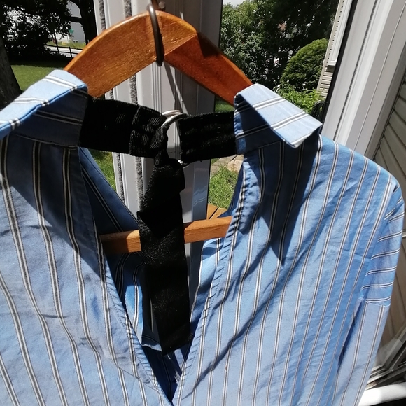 Sold- Blue Strip Shirt Dress, new without tag - Picture 2 of 4
